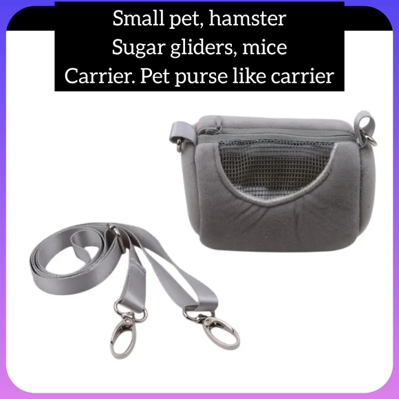 Hamster pet Carrier Small Animal Hammock sugar glider mice carrier purse design. - Picture 3 of 6
